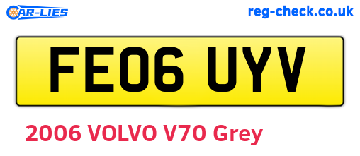 FE06UYV are the vehicle registration plates.