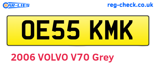 OE55KMK are the vehicle registration plates.