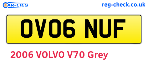 OV06NUF are the vehicle registration plates.