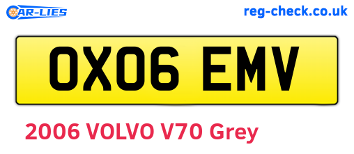 OX06EMV are the vehicle registration plates.