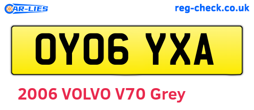 OY06YXA are the vehicle registration plates.