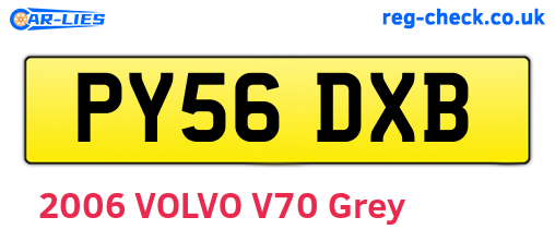 PY56DXB are the vehicle registration plates.