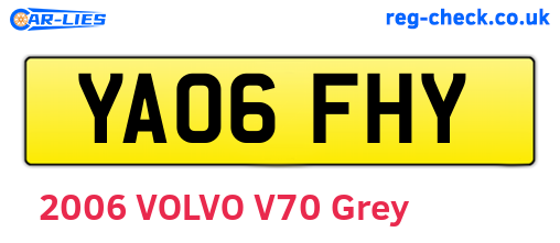 YA06FHY are the vehicle registration plates.