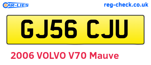 GJ56CJU are the vehicle registration plates.
