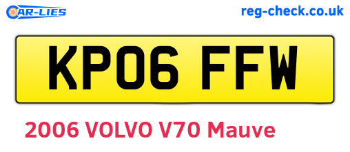 KP06FFW are the vehicle registration plates.