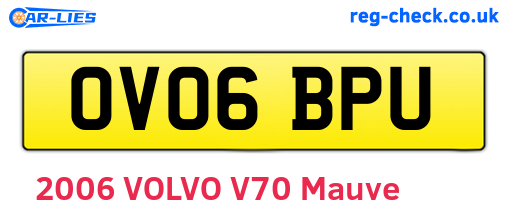 OV06BPU are the vehicle registration plates.