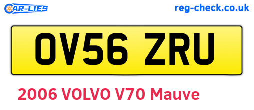 OV56ZRU are the vehicle registration plates.