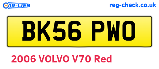 BK56PWO are the vehicle registration plates.
