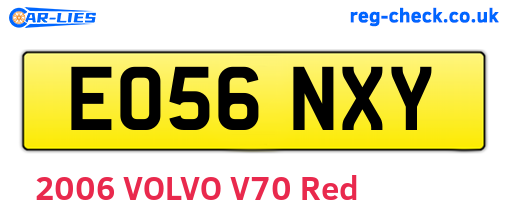 EO56NXY are the vehicle registration plates.