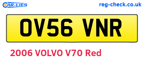 OV56VNR are the vehicle registration plates.