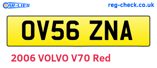 OV56ZNA are the vehicle registration plates.