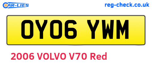OY06YWM are the vehicle registration plates.