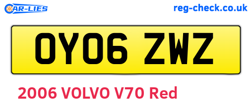 OY06ZWZ are the vehicle registration plates.
