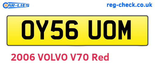 OY56UOM are the vehicle registration plates.