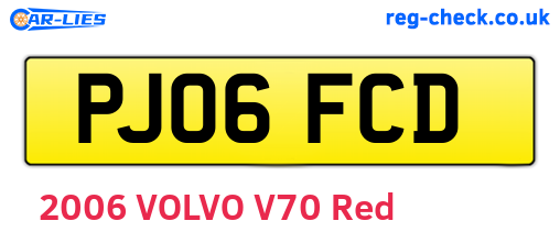 PJ06FCD are the vehicle registration plates.