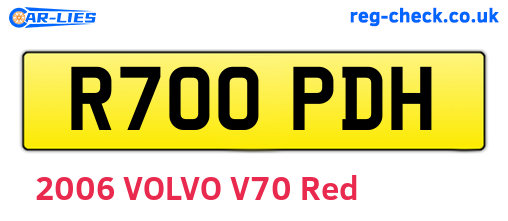 R700PDH are the vehicle registration plates.