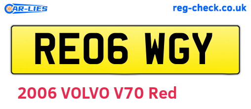 RE06WGY are the vehicle registration plates.
