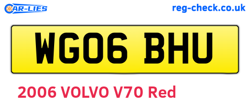 WG06BHU are the vehicle registration plates.