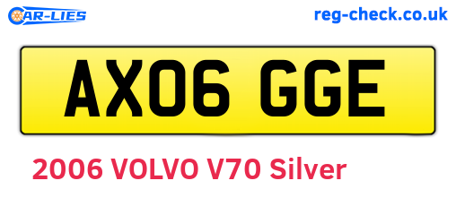 AX06GGE are the vehicle registration plates.