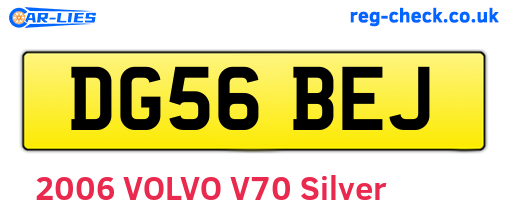 DG56BEJ are the vehicle registration plates.