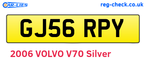 GJ56RPY are the vehicle registration plates.