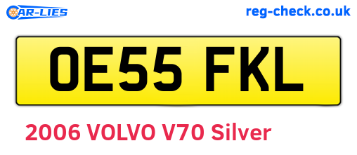 OE55FKL are the vehicle registration plates.