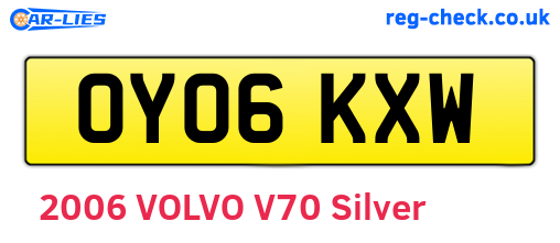 OY06KXW are the vehicle registration plates.