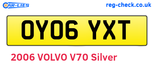 OY06YXT are the vehicle registration plates.
