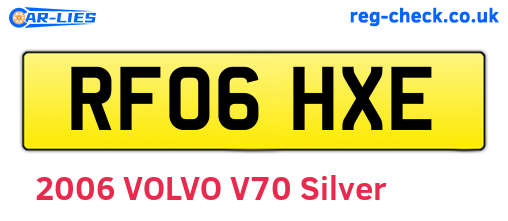 RF06HXE are the vehicle registration plates.