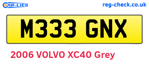 M333GNX are the vehicle registration plates.