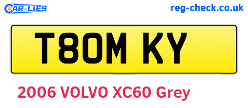 T80MKY are the vehicle registration plates.