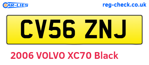 CV56ZNJ are the vehicle registration plates.