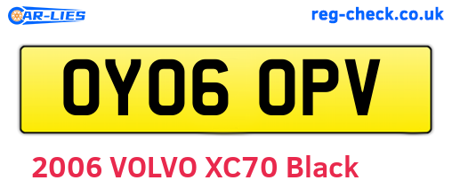 OY06OPV are the vehicle registration plates.
