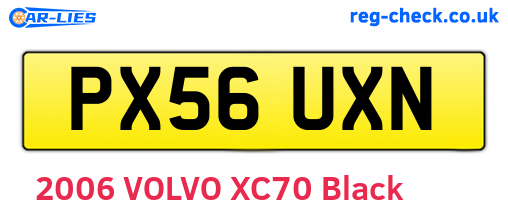 PX56UXN are the vehicle registration plates.