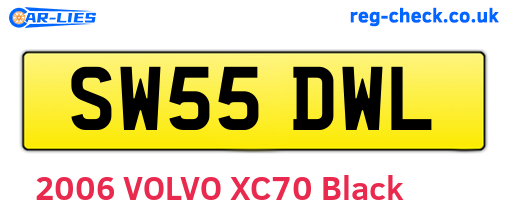 SW55DWL are the vehicle registration plates.