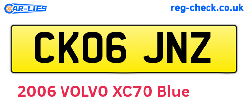 CK06JNZ are the vehicle registration plates.