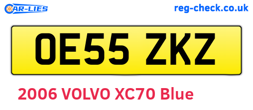 OE55ZKZ are the vehicle registration plates.