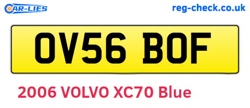 OV56BOF are the vehicle registration plates.
