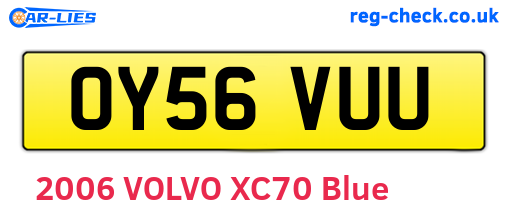 OY56VUU are the vehicle registration plates.