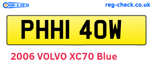 PHH140W are the vehicle registration plates.