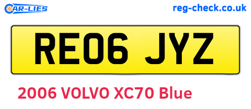 RE06JYZ are the vehicle registration plates.