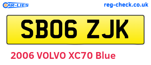 SB06ZJK are the vehicle registration plates.