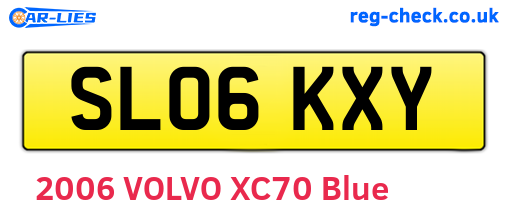 SL06KXY are the vehicle registration plates.