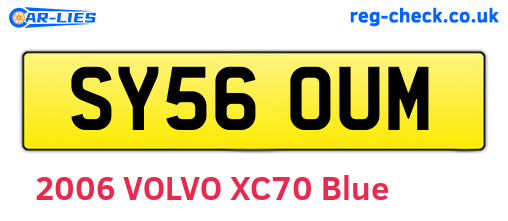SY56OUM are the vehicle registration plates.