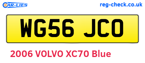 WG56JCO are the vehicle registration plates.