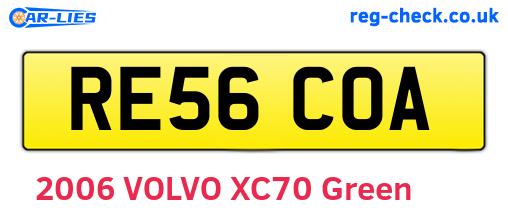 RE56COA are the vehicle registration plates.