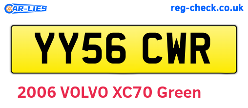YY56CWR are the vehicle registration plates.