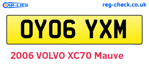 OY06YXM are the vehicle registration plates.