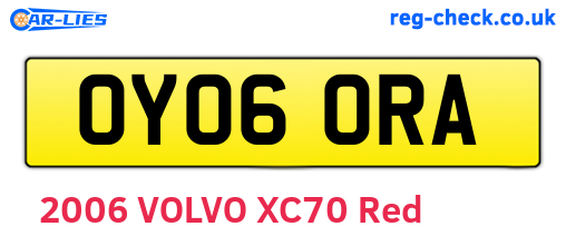 OY06ORA are the vehicle registration plates.