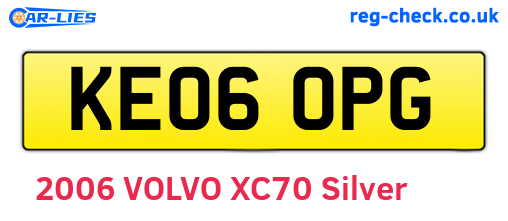 KE06OPG are the vehicle registration plates.